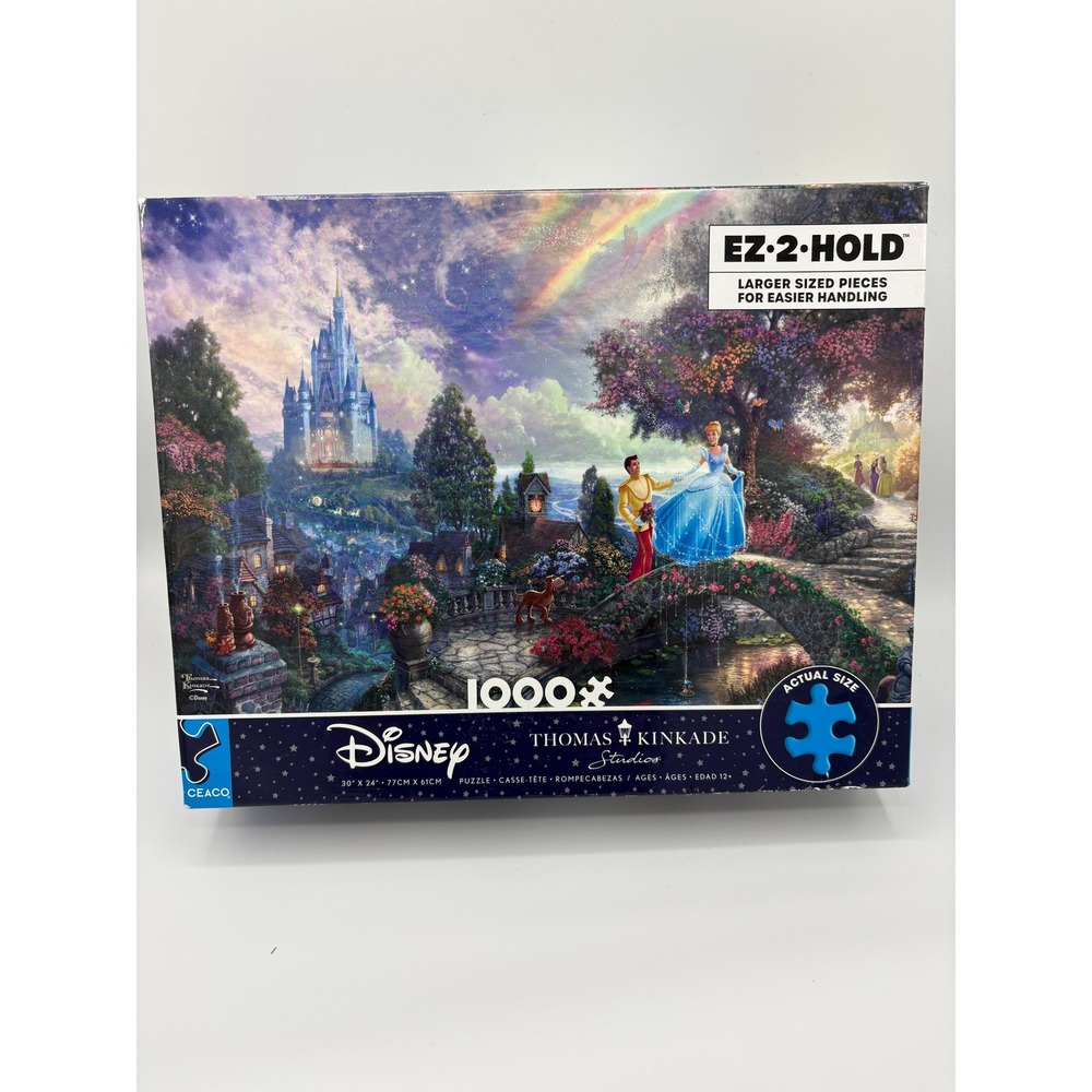 Disney Thomas Kinkade Cinderella 1000‎ pc EZ-2-HOLD COMPLETE Jigsaw Puzzle Ceaco